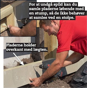 Støjhegn: Monter sokkelpladerne. Støjhegn: Monter sokkelpladerne.